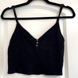 Altar'd State Black Ribbed Crop Top